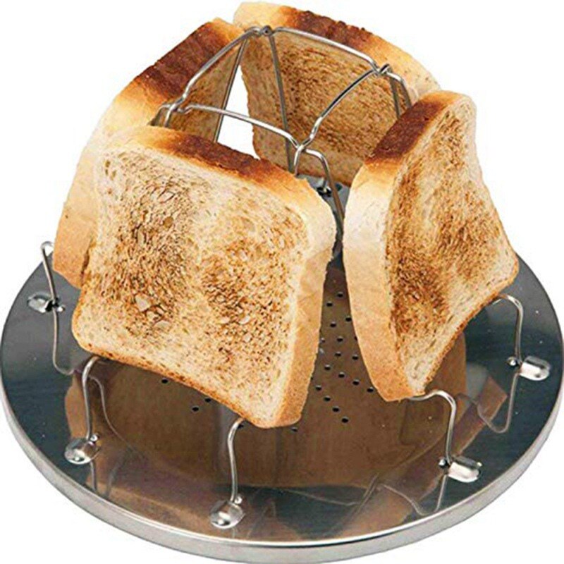 Edelstahl Toast Gestell Klapp Tragbare Grill Grill Toast draussen Camping Toaster Faltung Tragbare
