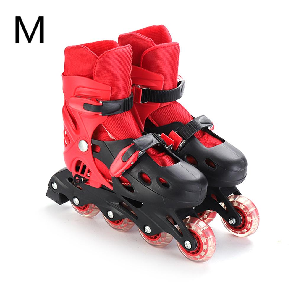 DUZSKJ Verstelbare inline skates voor jongens en meisjes, outdoor rolschaatsen voor meisjes en jongens (Zwart & Wit, S