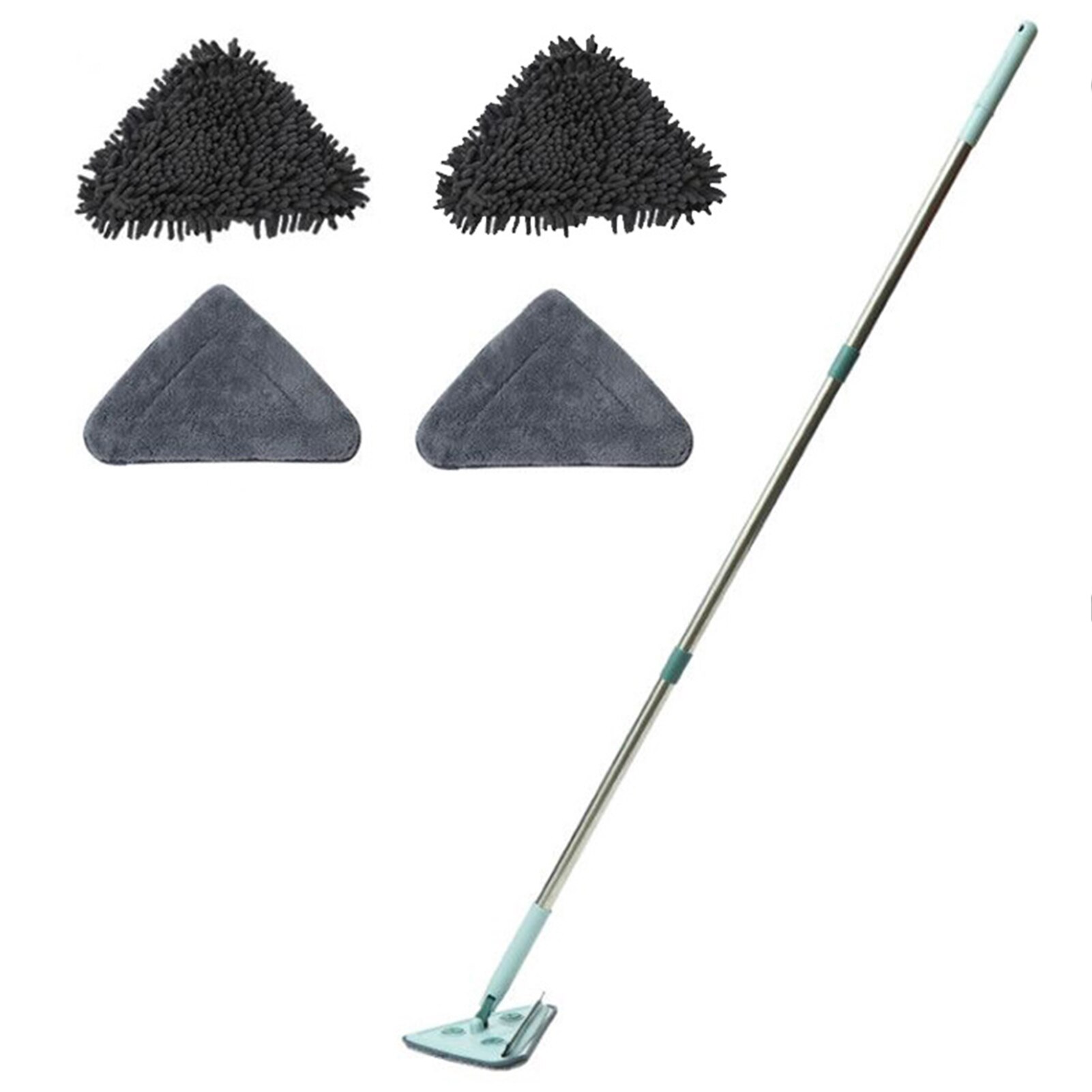 Fregona triangular multifuncional para vagos, mopa de polvo, mopa atrapapolvo de uso doméstico, mopa de limpieza ajustable para ventana de coche con paño de repuesto: B