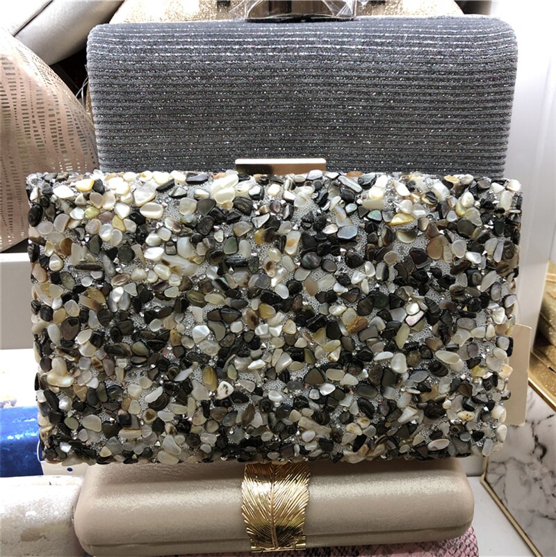 Elegante Sprankelende Glitter Avond Clutch Bag Kleurrijke Kleur Steen Vrouwen Messenger Schouder Dag Koppelingen Dame Mode Shell Tas