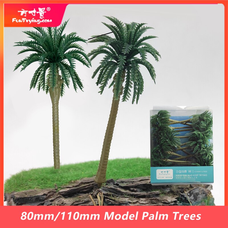 1:87 Ho Scale Model Palm Tree Artificial Coconut Landscape Train Railway Beach Seaside Diy Layout Scenery Miniature Dioramas