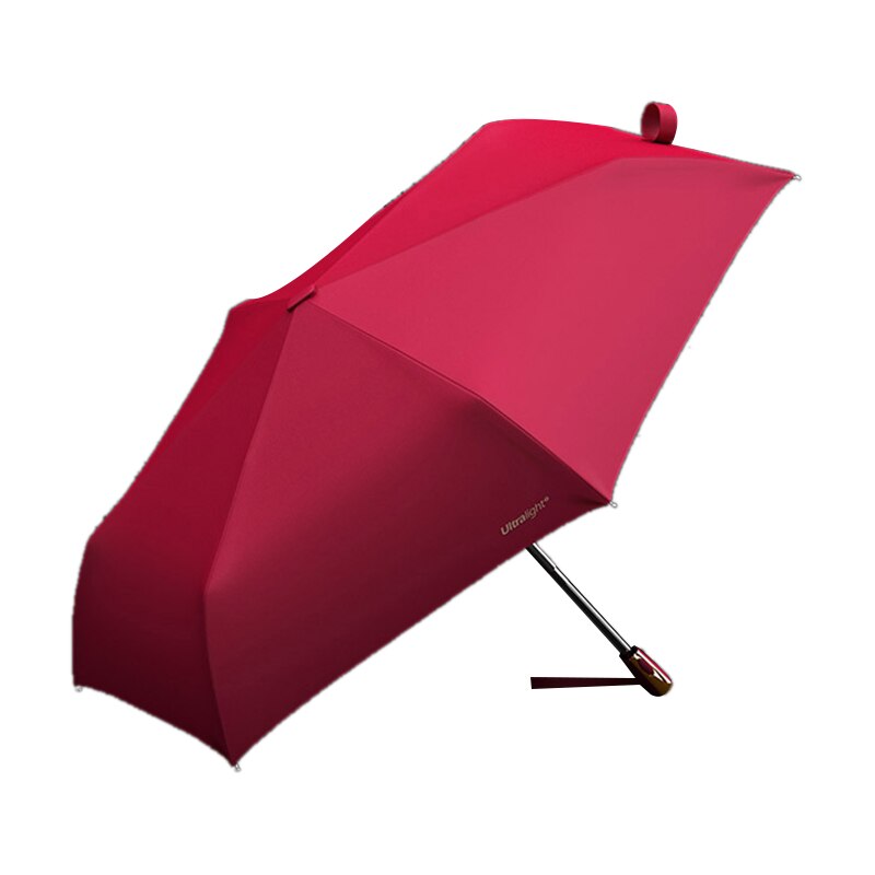 OLYCAT Ultralight Flat Automatic Umbrella Three-Fold Sunny Umbrella Portable Anti-UV Umbrella: Red