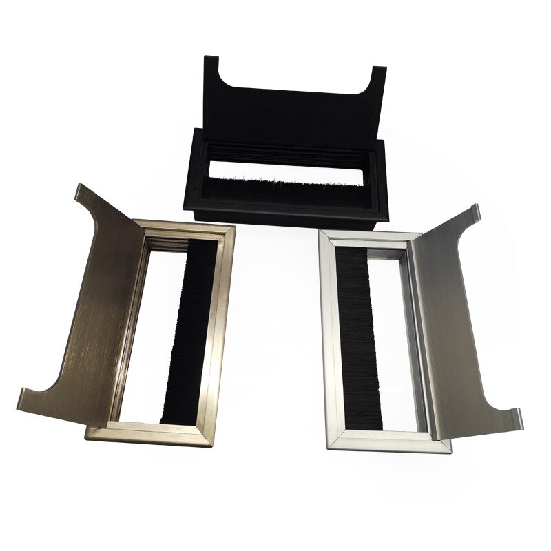 Square Metal Computer Desk Wire Hole Decorative Cover Desk Outlet Aluminum Alloy Embedded Socket Line Hole Cover Grommet Desk
