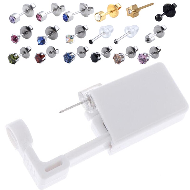 Earring Star Disposable No Pain Safe Sterile Ear Stud Piercing Gun Kit Nose Stud Piercing Tool Kit Build In Steel Stud