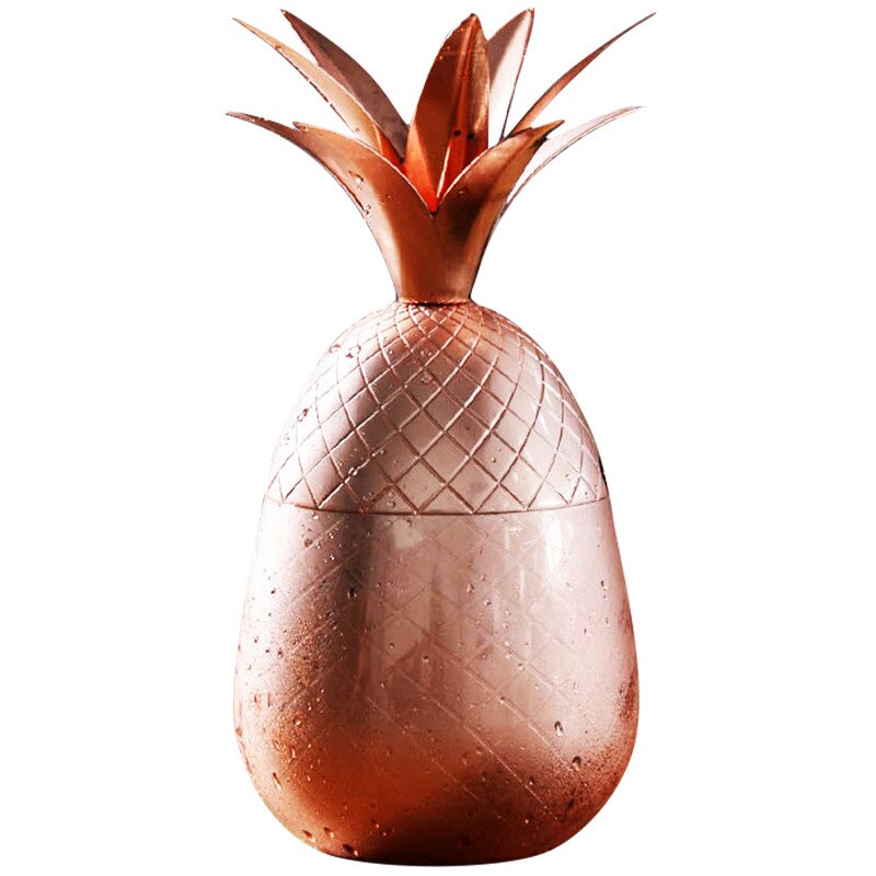 304 Rvs Ananas Glas Cocktail Glas Creatieve Mixologie Speciaal Glas Metaal Glas Herbruikbare Stro