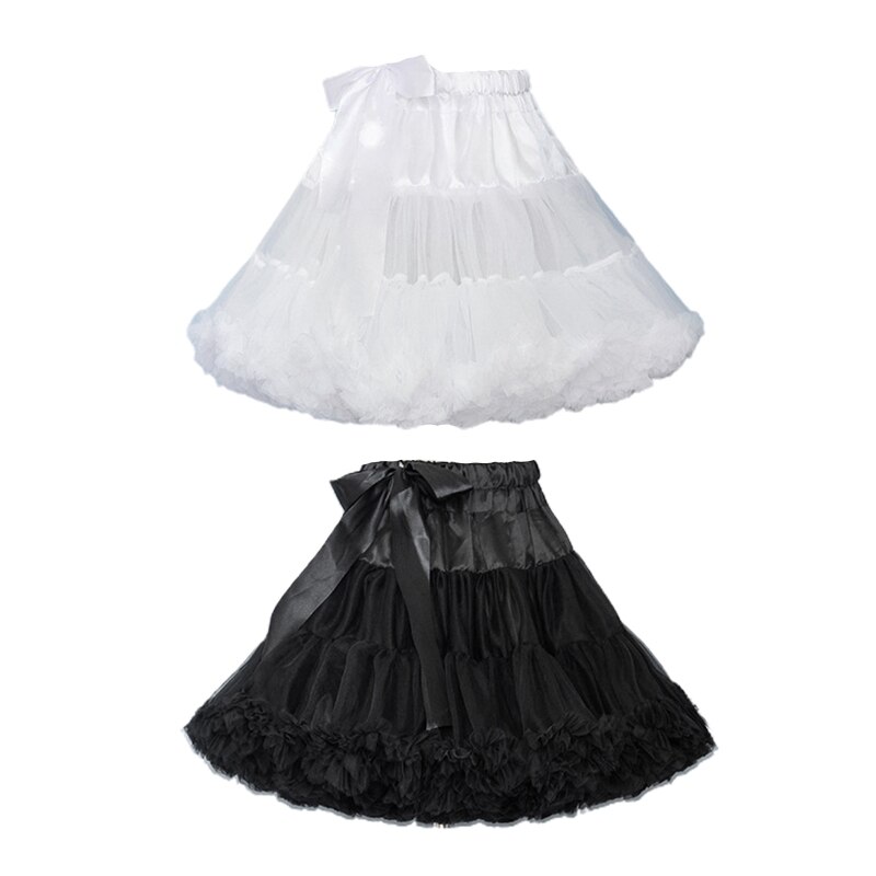 Women's Crinoline Petticoat Tutu Skirt Soft Fluffy Ball Gown Half Slips 15.75 Inch Underskirt for Wedding Bridal Dress