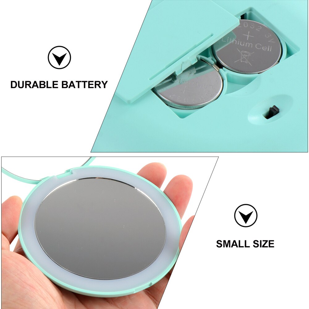 Miroir de maquillage grossissant Portable 10x Mini LED miroir rond miroir de voyage