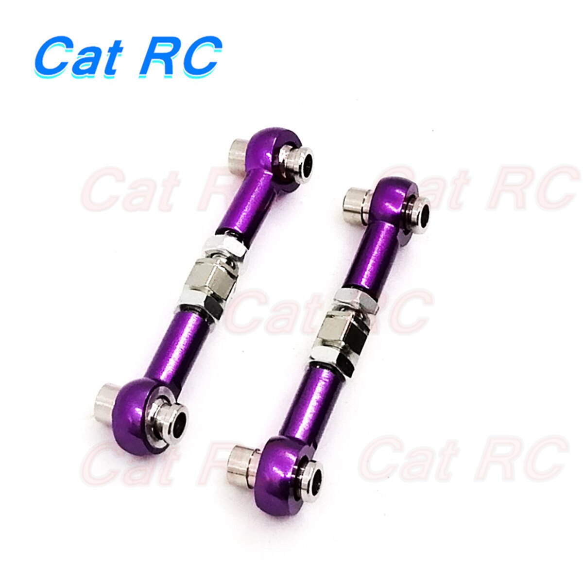 4 stück servogestänge-zugstangenarme,  m3 gewinde , 3mm löcher , 48-60mm lang für hsp 94122 94103 94123 catrc: Lila 4 stück