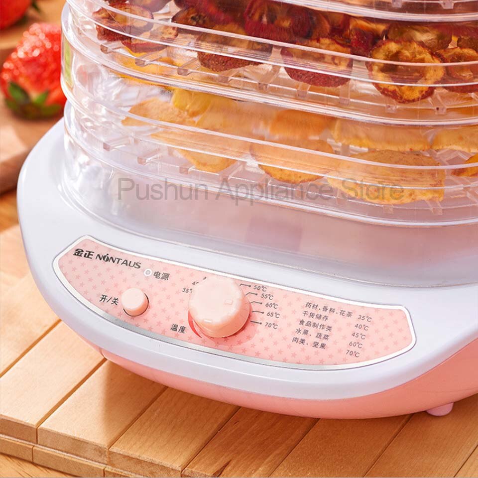 5 bakker mad dehydrator frugt grøntsager krydderurter kød tørring maskine kæledyr snacks mad tørretumbler 220v