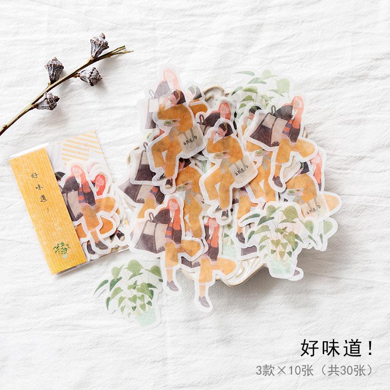 30pcs/lot Kawaii Girls Flowers Stickers Set Scrapbooking Stickers For Journal Planner Diy Crafts Scrapbooking Diary