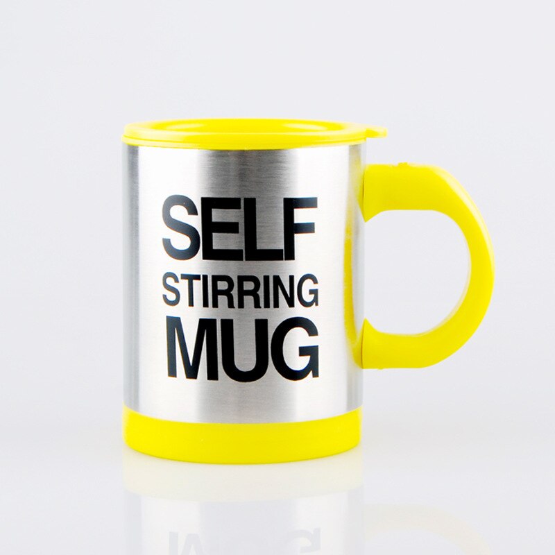 400 ML Self Stirring Mug Double Insulated Automatic Electric Coffee Cups Tea Milk Mixing Drinking Cup with Lid for Office Home: yellow