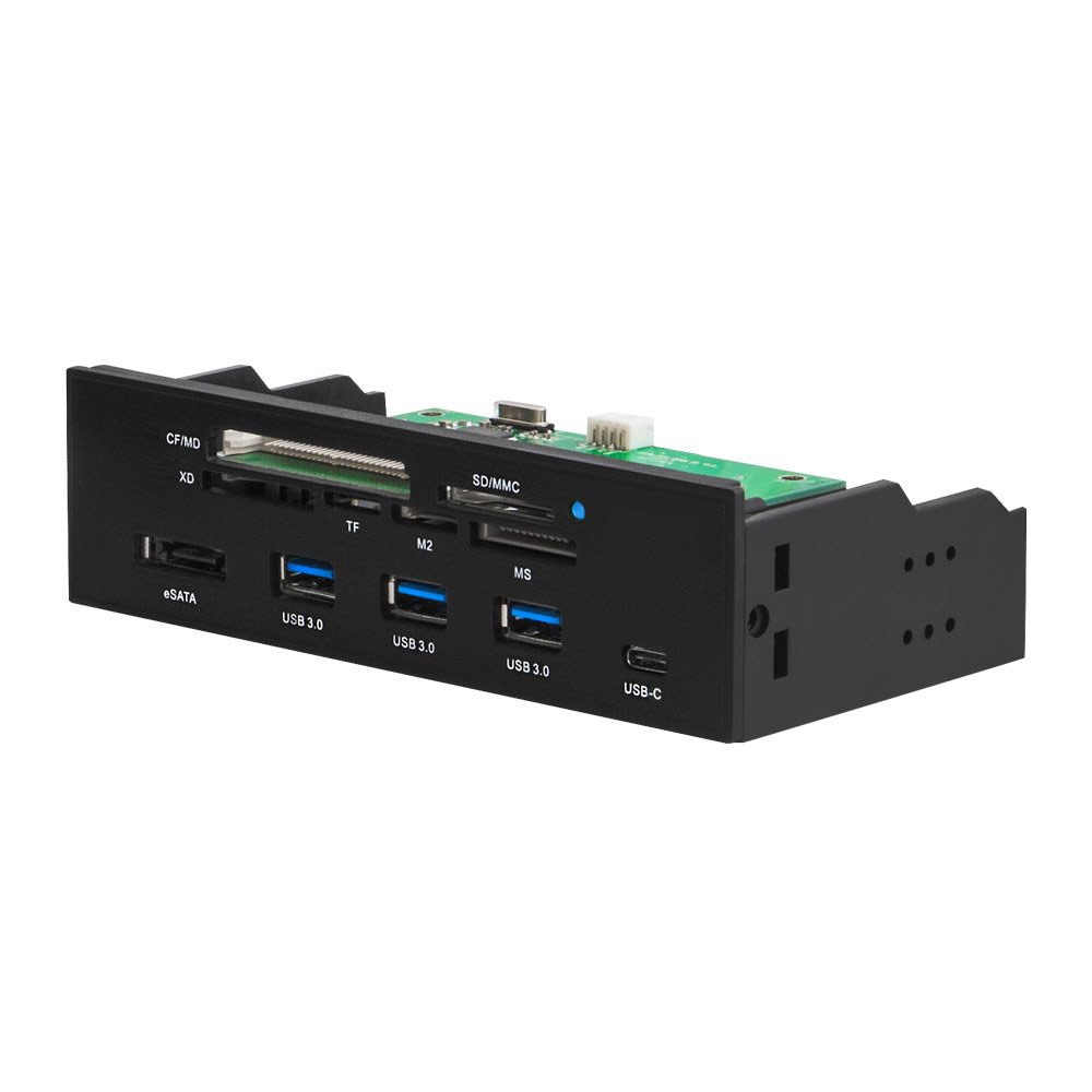 5.25 tommer pc-computer frontpanel all-in -1 multifunktionskortlæser med 3 porte usb 3.0,  usb 3.1,  esata, understøtter cf-kort