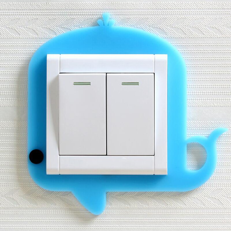 Switch Protection Cover Switch Sticker Wall Stickers Protective Cover Bedroom Wall Lamp Luminous Switch Sticker: Blue whale