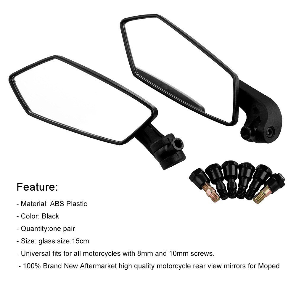 2 stuks Universele Motorcycle Rear View Side Achte... – Grandado