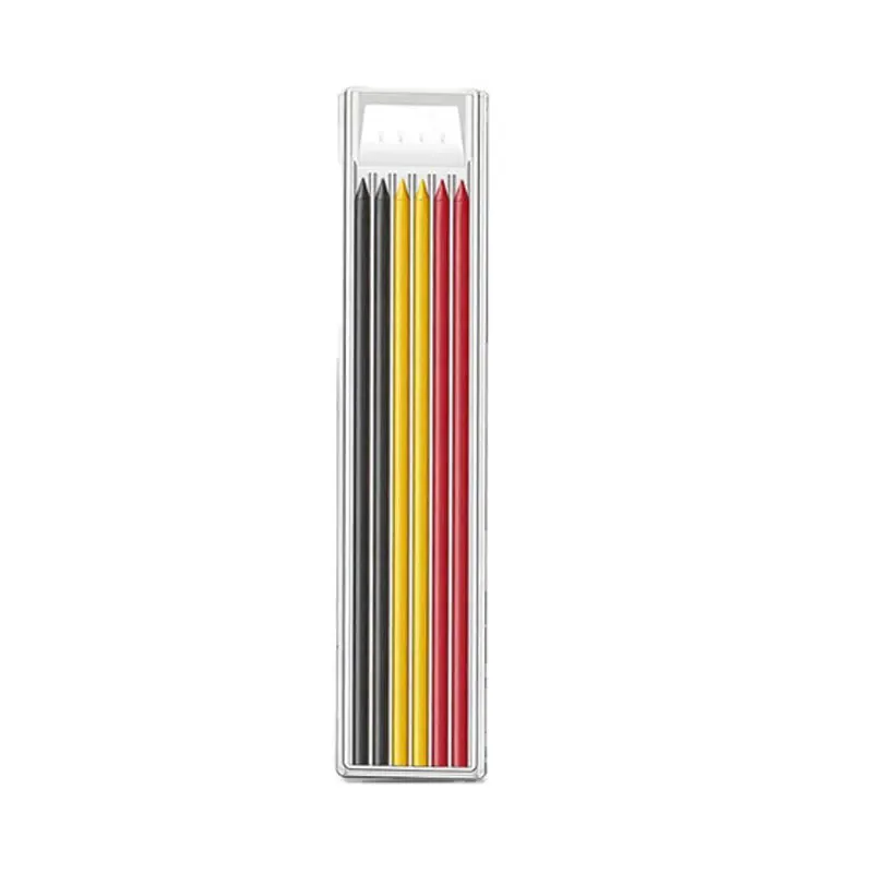 Paquete de 4-1 lápices de carpintero sólidos con recambio, marcador de lápiz mecánico de Agujero profundo de punta larga de 40mm para construcción de carpintería: Azul