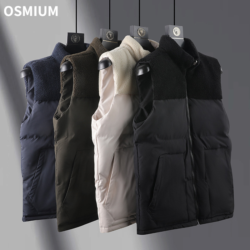 Uomo autunno inverno gilet di cotone senza maniche a doppia faccia caldo soffice piumino di cotone più dimensione cappotto con cerniera verde bianco 4XL 5XL