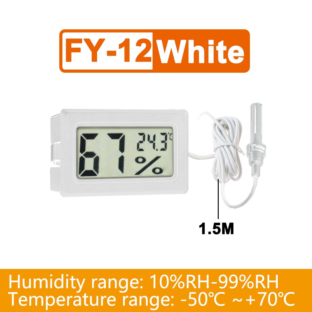 Mini LCD Digital Indoor Temperature Sensor Humidity Meter Thermometer Hygrometer Gauge: with Probe(White)