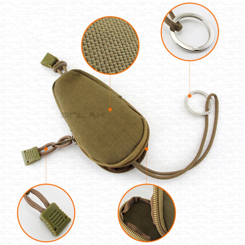 Mini Sleutelhouder Mannen Kleine Sleutel Organizer Leger Camouflage Portemonnees Outdoor Commuter Apparatuur Ritssluiting Case Tassen