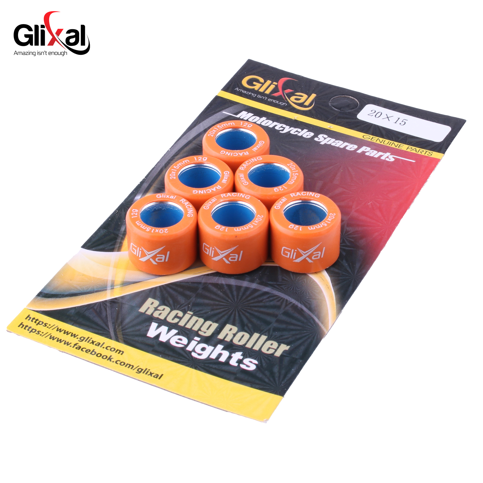 Glixal conjunto de pesos de rolo variador de corrida de alto desempenho 20x15mm para HONDA PCX 125 150 SYM SUZUKI KYMCO VESPA Scooter Quad ATV