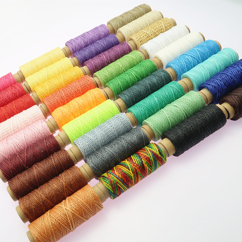 36 stk/sæt 50m 150d vævede 1mm flad vokstråd til gør-det-selv-læder håndsyning sytrådssæt i håndværkslæder