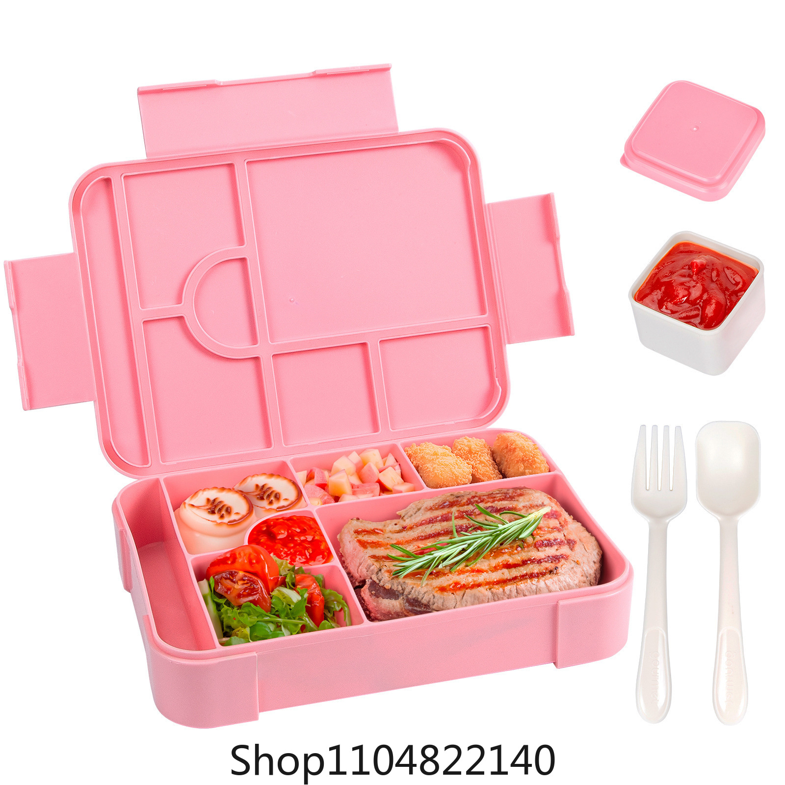 Adorable Kids Lunch Box Student Microwave Safe Travel Bento Box Picnic Container Portable Leak Proof Fruit Salad Bento Box Adult
