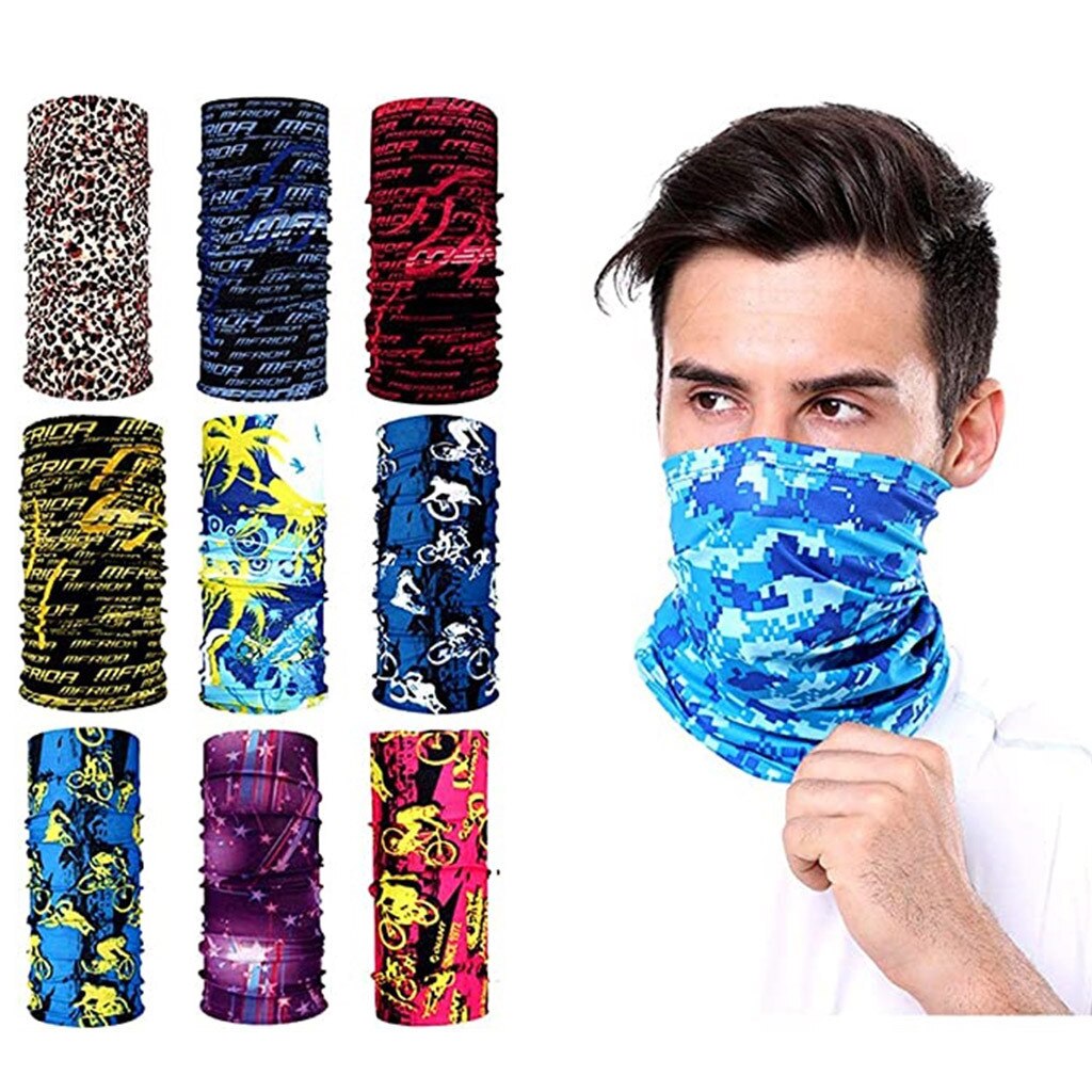 9Pcs Ademende Fietsen Motorfiets Gezichtsmasker Magische Sjaal Outdoor Hoofddeksels Bandana Sport Tube Uv Gezichtsmasker Workout Wandelen: Default Title