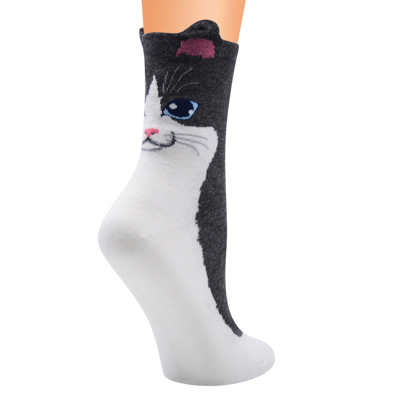 The носки woman socks daily Casual Animal Print Cotton Pattern Lady Socks Tube Comfortable Socks носки 1pcs: C