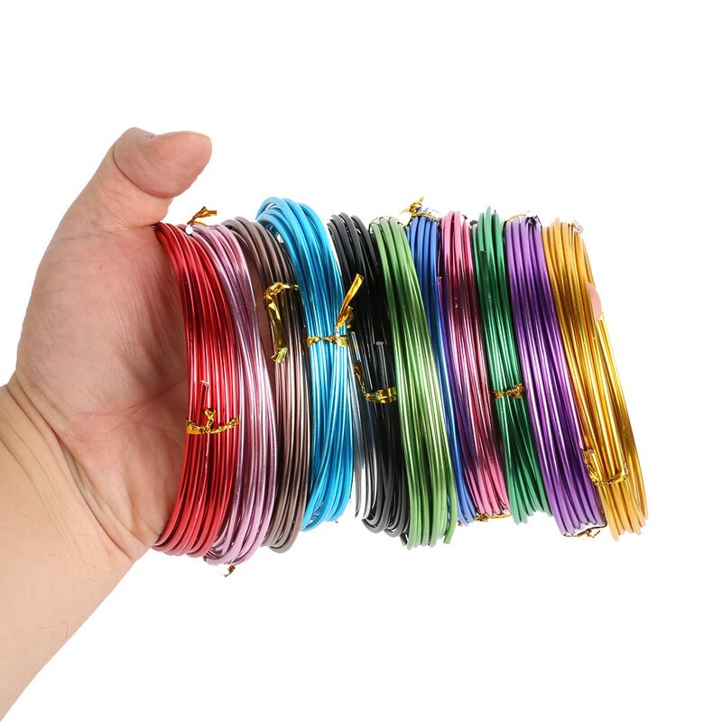 Aankomst Aluminium draad Zachte Metalen Bloemisterij draad Diffierent Kleur Ronde Vormige Diameter 1mm Voor Handgemaakte Naaien Accessoires