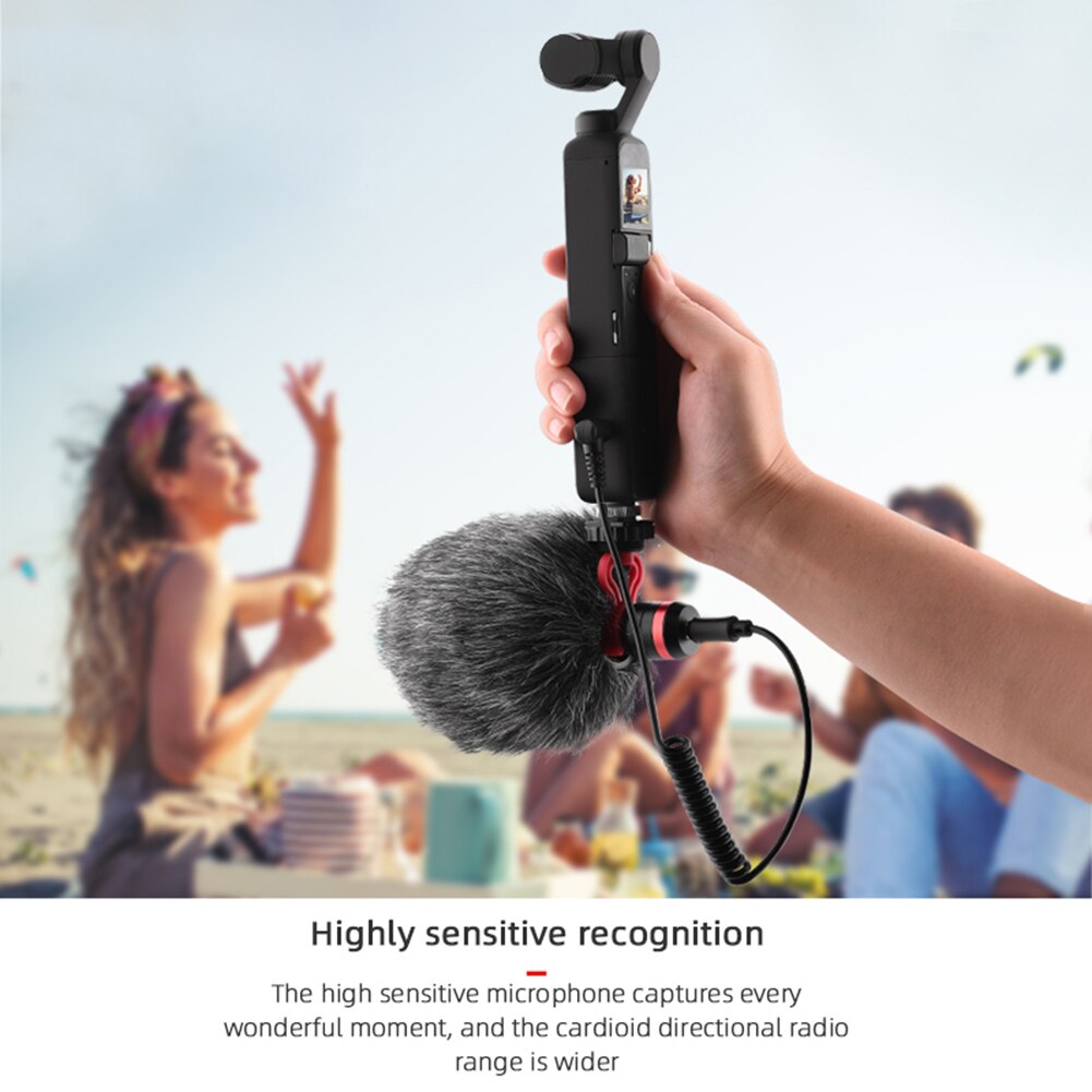 Portable Audio Video Interview Microphone with 1/4 Screw Bracket Condenser Camera Recording Mic For OSMO POCKET 2 SLR Gimbal