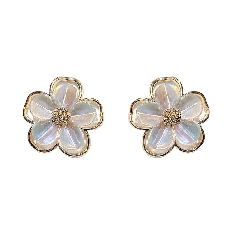 Coreano Nuovo Semplice Ed Elegante Borsette Fiore Orecchini con Perno per Le Donne affrescare Cavità Del Metallo Del Fiore Studenti di Vacanza Del Partito Gioielli Regali