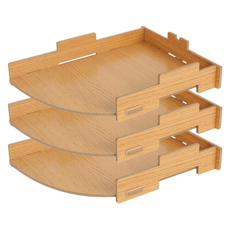 Wood Desk Organizer Office Bureau Sorter Container File Paper Storage Holder Stand: GO