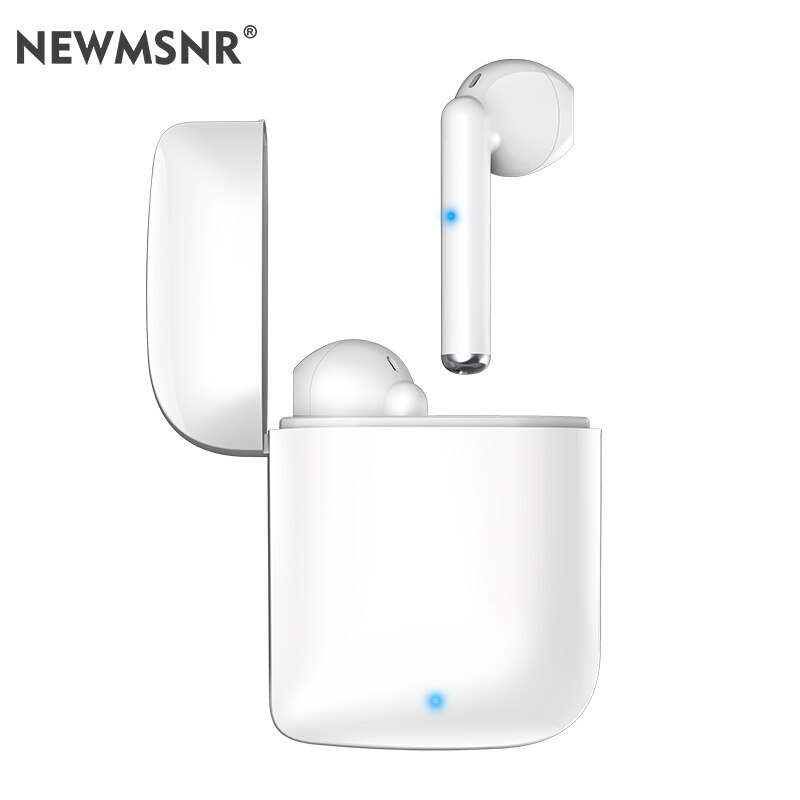 Newmsnr Hi-Fi Sound Bluetooth Earphone Bluetooth5.1 Wireless Earbuds Waterproof & Sweatproof Earphones With Mic Original Headset: White