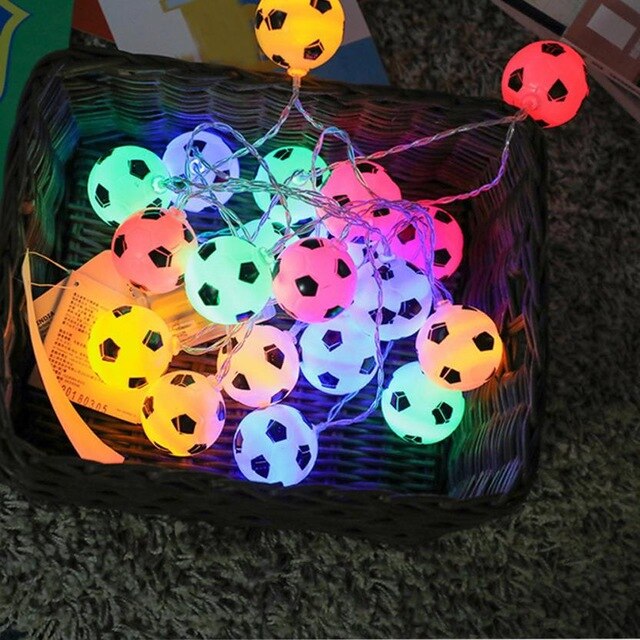 10LEDs FußBall Schnur Lichter DIY FußBall zubehör Atmosphäbetreffend für Bar Verein Festival Partei Terrasse Garten Zimmer Dekoration: Multi