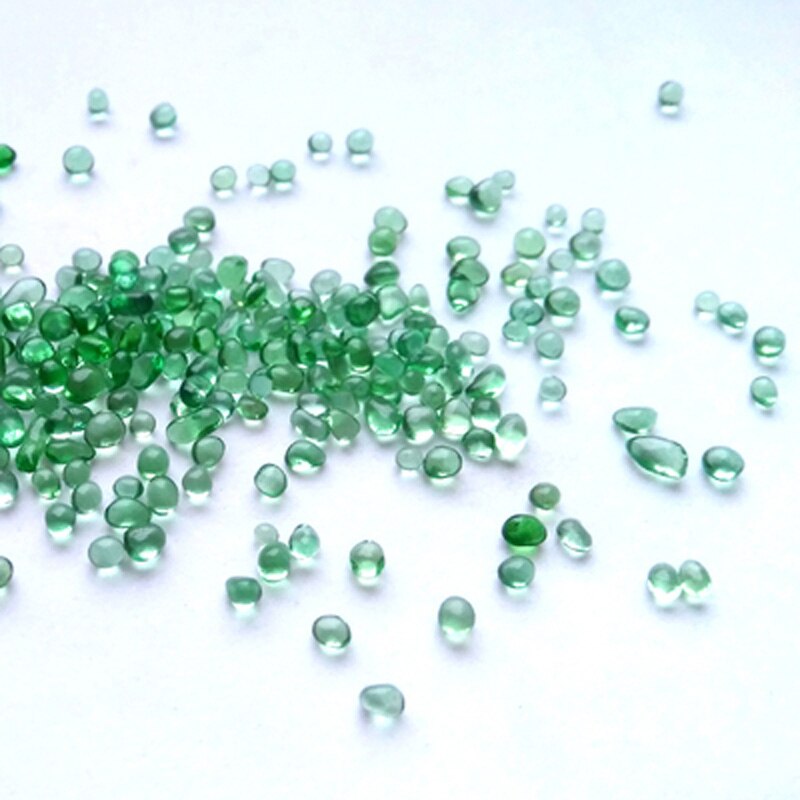 Havblåt glassand, glasperler, farvet glassand, akvarielandskabsdekoration, bundsand akvariebundsand: Grøn 2-3mm 500g