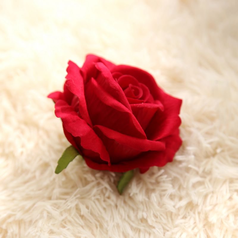 5PCS 10CM Artificial Flowers Rose Silk Flowers Rose Flower Heads DIY Supplies for Home Wedding Party Decoration: Red