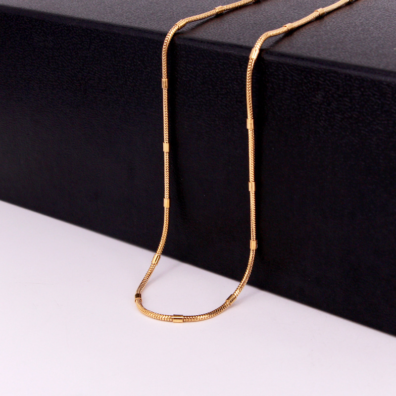 Simple Sieraden Party Knotty Snake Bone Ketting Rvs Vrouw Ketting