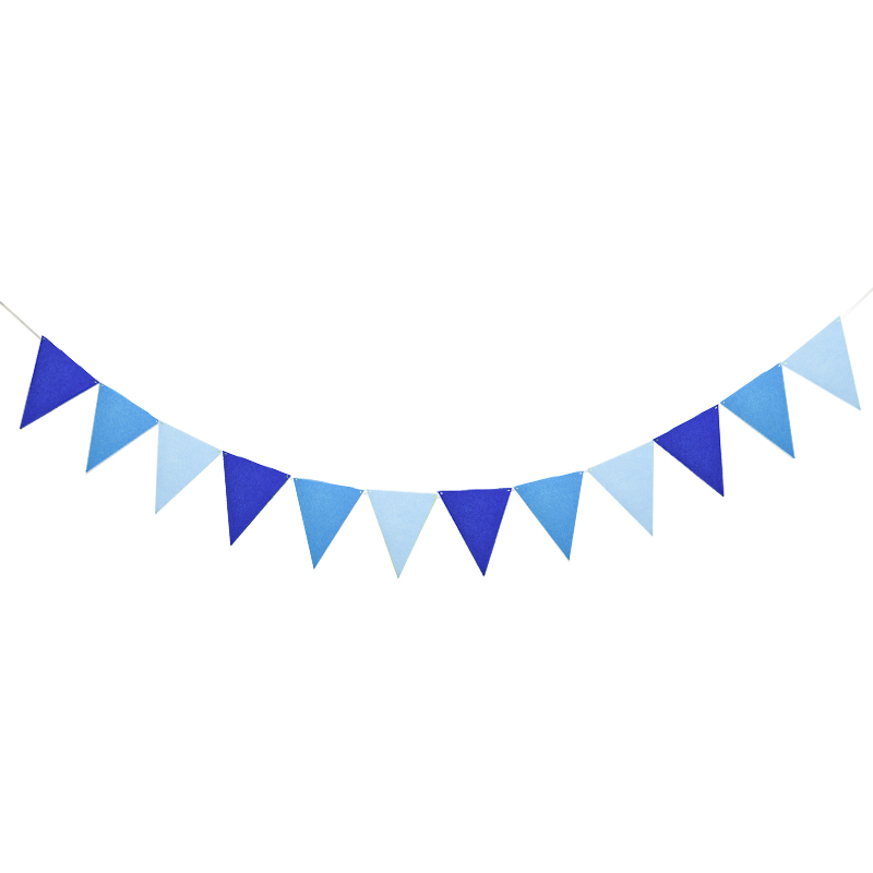 12 flaggor 2.5 meter födelsedagsbunting banderoller vimpel baby shower bröllopsgirland non-woven flaggor för fest heminredning rekvisita: B12