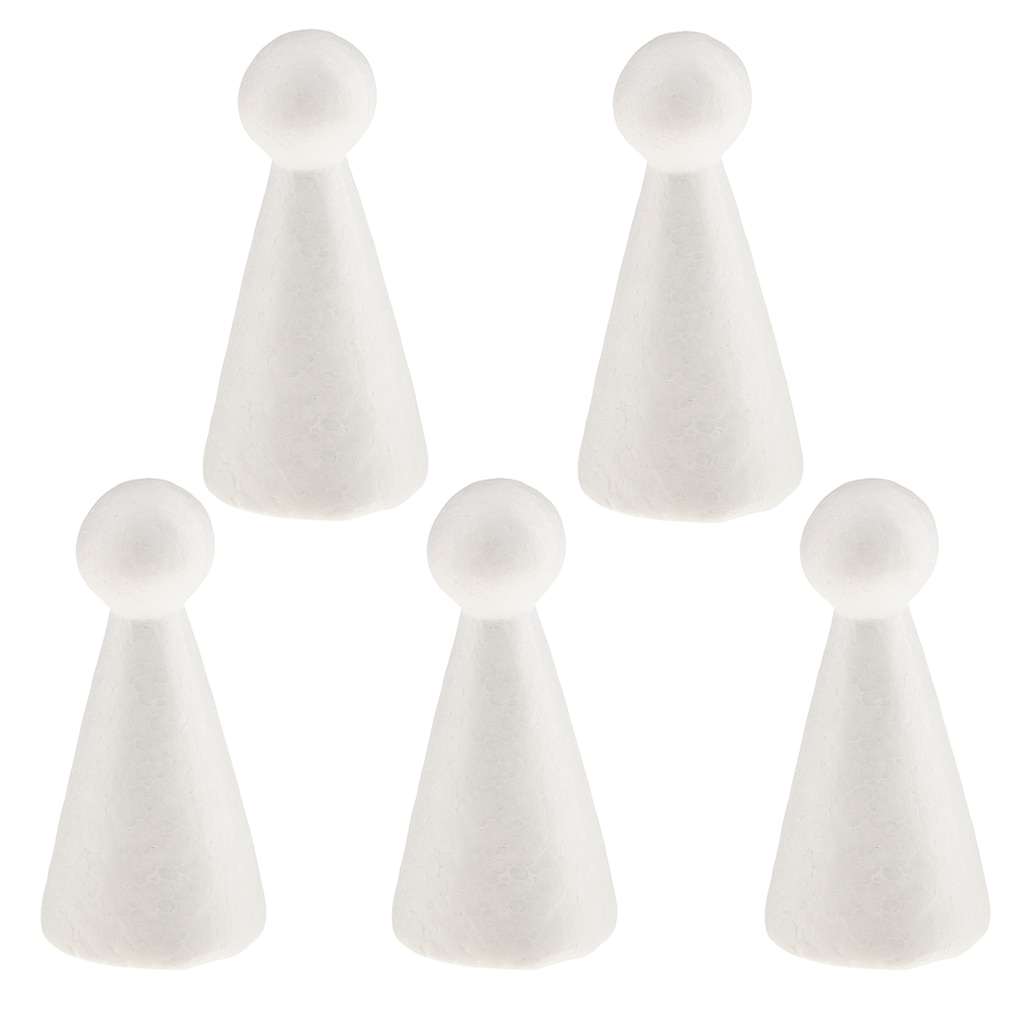 5 Pieces Doll Shaped Styrofoam Foam Crafts DIY Handmade Painted Crafts