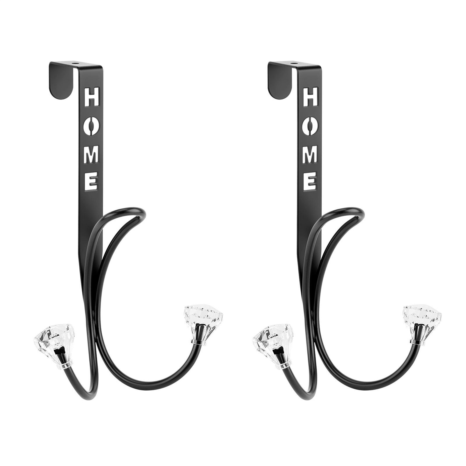 Over The Door Double Hanger Hooks Declutter Twin Hook For Christmas Wreath Bag Coats Hanging Storage Organizer Hanger Hook: Home A pair