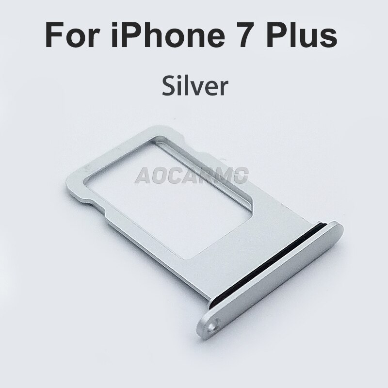 Porta cartão aocarmo, suporte de alumínio nano com junta de borracha para substituição em iphone 7 7 p 7 plus: For i7P Silver
