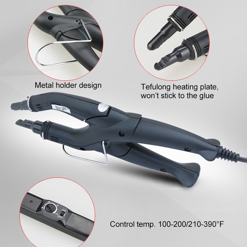 Hair Extension Iron Keratin Bonding Tools Fusion Heat Connector Machine Temperature Fusion Heat Connector
