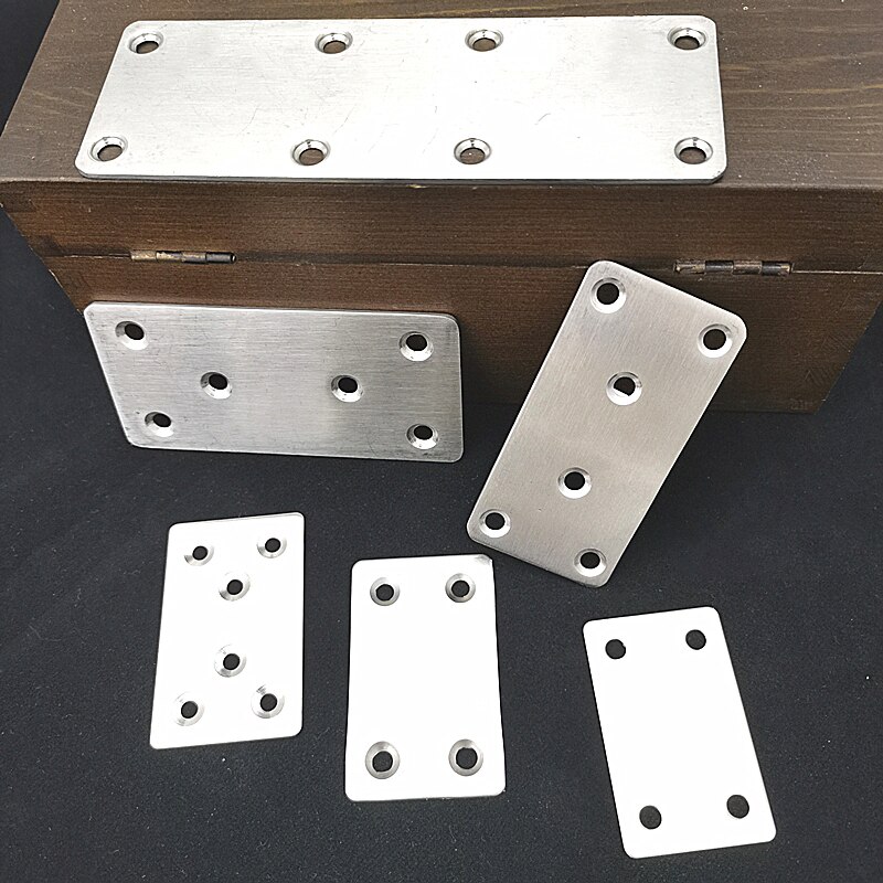 Stainless Steel Straight Strip Plane Corner Bracket Angle Corner Connector Code Furniture Hardware 180 degree