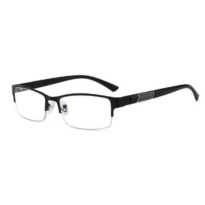 Mannen Leesbril Retro Half-Frame Business Verziend Brillen Dioptrie + 0 + 1.0 + 1.5 + 2.0 + 2.5 + 3.0 + 3.5 + 4.0: +300 / Black