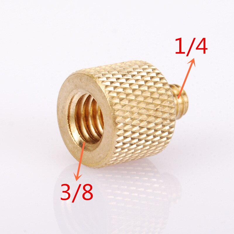 Gouden 3/8 inch Vrouwelijke 1/4 inch Mannelijk Statief Schroefdraad Reducer Adapter Messing Koper Voor Camera statief Diameter van schroef 1/4