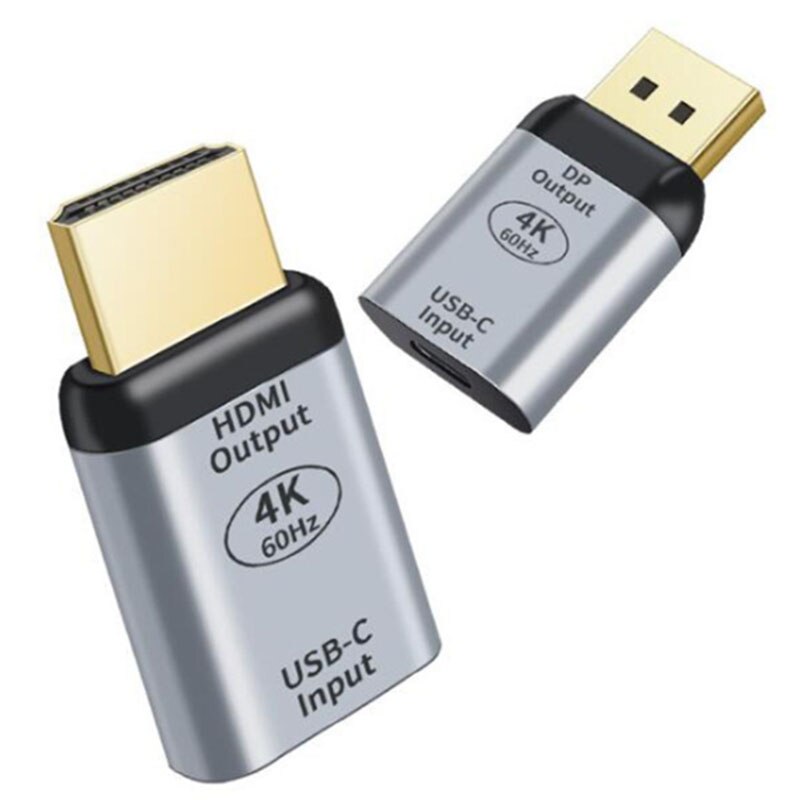 4 PCS 4K@60Hz HD Video Transmitter Converter Type-C Female to HDMI Male Converter Type-C Female to Large DPZ Converter