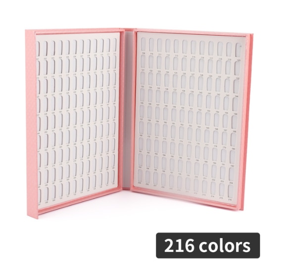 Boîte d'exposition de vernis à ongles Gel, modèle , livre dédié à 216/120 cartes de couleurs, peinture, manucure: 216 colors Pink