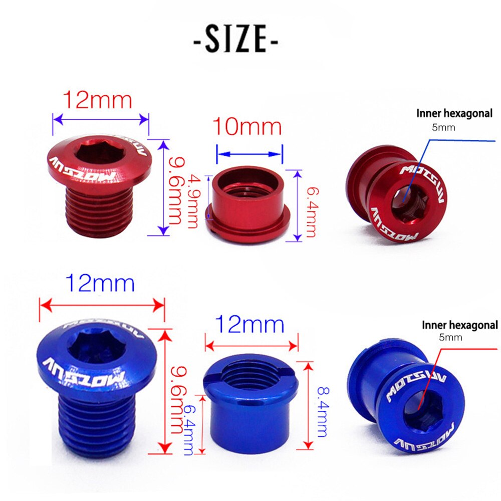 5Pcs Mtb Fiets Kettingwiel Schroeven Fietsen Kettingblad Wielbout Legering 7075 4.9Mm/6.4Mm Racefiets Disc schroeven Voor Crankstel Onderdelen