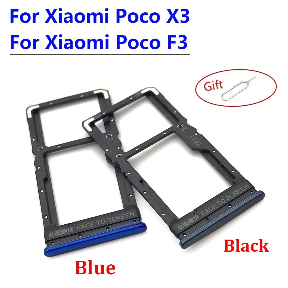 For Poco X3 F3 NFC Sim Tray Holder SIM Card Tray Slot Holder Adapter Socket Replacement Part For Xiaomi Poco X3 F3 NFC