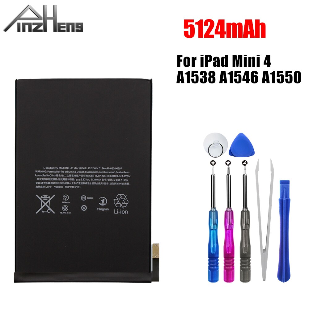 PINZHENG Tablet Battery For iPad 5 Air 1 A1474 A1475 For iPad 6 Air 2 A1893 A1566 A1567 1 Mini 2 3 4 5 Pro 9.7 10.5 12.9 Battery: For iPad Mini 4