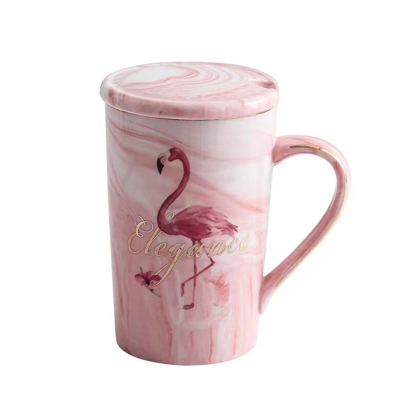 200-400ML Flamingo Ceramic Coffee Mug European Style Breakfast Novelty Milk Water Cup with Handle Package